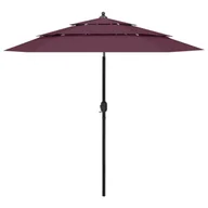 Parasole ogrodowe - Bordowy parasol ogrodowy z aluminiowym słupkiem R1-M25 - miniaturka - grafika 1