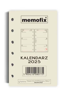 Wkład Kalendarzowy 2025 tygodniowy A6 Memofix Antra - Kalendarze - miniaturka - grafika 1