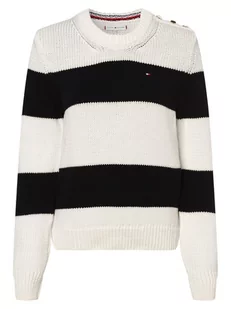 Tommy Hilfiger - Sweter damski, niebieski|biały - Swetry damskie - miniaturka - grafika 1