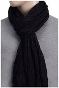 Apaszki i szaliki męskie - WISKOZA 100% SZEROKI Duży Szalik Szal CZARNY W19 - miniaturka - grafika 1