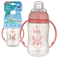 Kubki dla dzieci - Canpol Babies Kubek Treningowy Z Miękkim Ustnikiem 320ml 6m+ Różowy - miniaturka - grafika 1