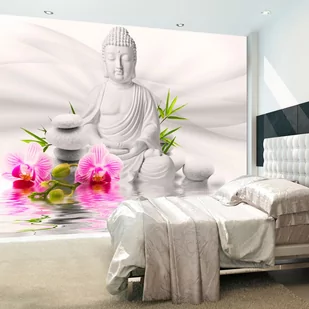 Fototapeta samoprzylepna - Budda i orchidee (rozmiar 98x70) - Fototapety - miniaturka - grafika 1