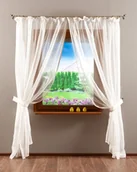 Firany - Firany z koronką długie Woale Lily, biała, 200x250 cm, 2 szt. - miniaturka - grafika 1