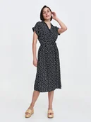 Sukienki - Czarna szmizjerka z printem w kropki - miniaturka - grafika 1