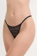 Majtki damskie - Calvin Klein Underwear stringi kolor czarny z koronki 000QD3994E - miniaturka - grafika 1