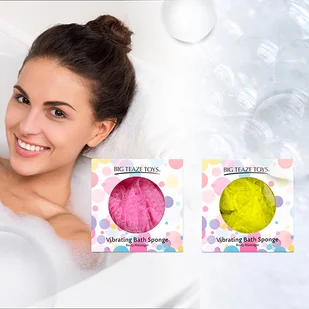 Big Teaze Toys Wibrująca gąbka do kąpieli Big Teaze Toys Bath Sponge Vibrating Żółty - Rękawice i gąbki do kąpieli - miniaturka - grafika 6