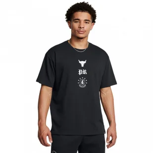 Męska koszulka treningowa Under Armour Project Rock Terry Top Q3 - czarna - UNDER ARMOUR - Koszulki sportowe męskie - miniaturka - grafika 1