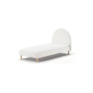 Stelaże pod materac - Białe tapicerowane łóżko ze stelażem 90x200 cm MOON – Vipack - miniaturka - grafika 1