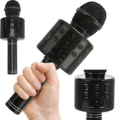 Mikrofony komputerowe - Mikrofon Verk Mikrofon bezprzewodowy bluetooth głośnik karaoke modulator głosu okrągły Mikrofon bezprzewodowy bluetooth głośnik karaoke modulator głosu okrągły - miniaturka - grafika 1