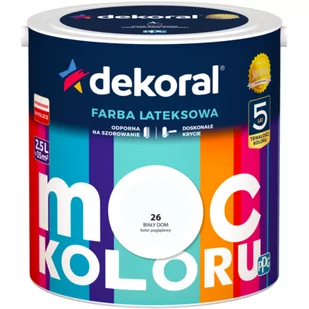 Farba lateksowa Moc Koloru Biały Dom 2,5 l Dekoral - Farby wewnętrzne - miniaturka - grafika 1