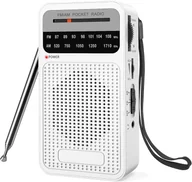 Radia - Mini radio przenośne, tranzystorowe radio FM/AM, kieszonkowe radio zasilane bateryjnie, doskonała jakość dźwięku, białe - miniaturka - grafika 1