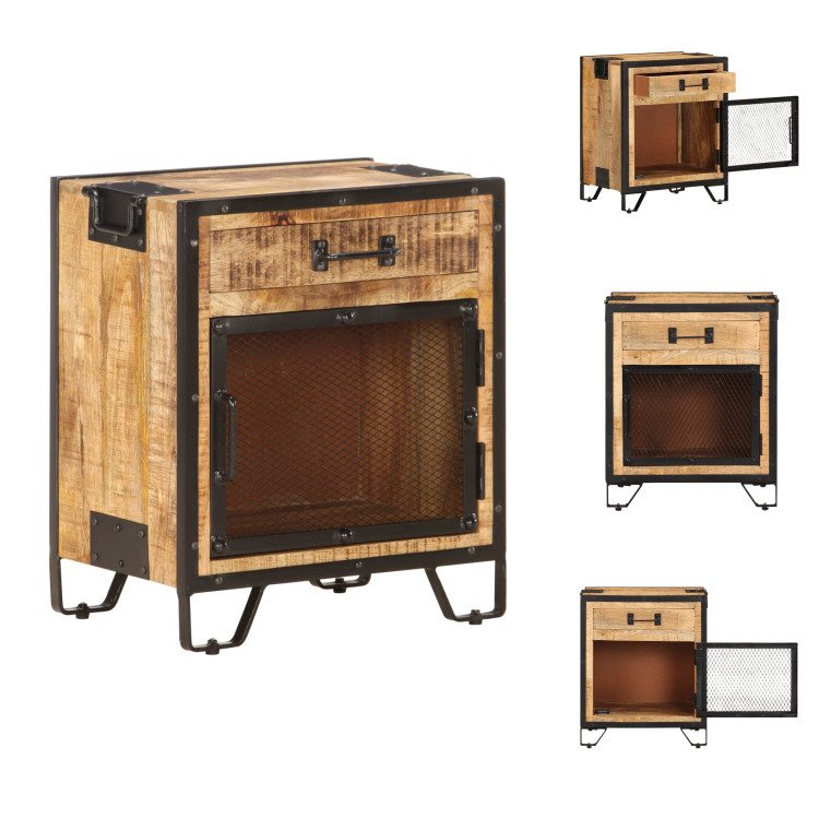 vidaXL Szafka nocna 43×30×51 cm Surowe drewno mango - Szafki nocne