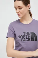 Koszulki sportowe damskie - The North Face t-shirt bawełniany kolor fioletowy - miniaturka - grafika 1