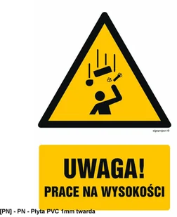 SIGNPROJECT GF079 - Uwaga! Prace na wysokości 500x750 - Tablice BHP - miniaturka - grafika 1