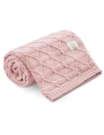 Koce i narzuty dla dzieci - Yosoy Kocyk 100% merino wool Aran Rose milk - miniaturka - grafika 1