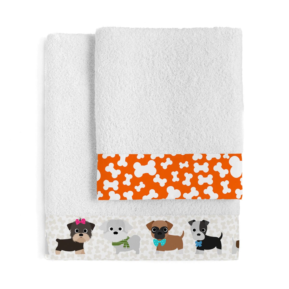 Zestaw ręczników HappyFriday Mr Fox Dogs kolorowy 2 szt
