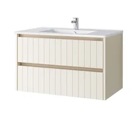 Szafki łazienkowe - Szafka łazienkowa z umywalką Uptrend Melito 80 cm almond mat 002-SU80-02+UP4530-800 - miniaturka - grafika 1