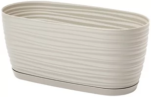 Doniczka na kwiaty owalna 27 x 12 cm, jasna szara - Donice - miniaturka - grafika 1