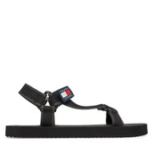 Sandały męskie - Sandały Tommy Jeans Tjm Casual Sandal EM0EM01563 Czarny - miniaturka - grafika 1