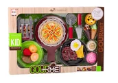 Zabawy w naśladowanie dorosłych - Zestaw Fast Food Owoce Stek Lody Akcesoria Pizza Frytki 26 ele. - miniaturka - grafika 1