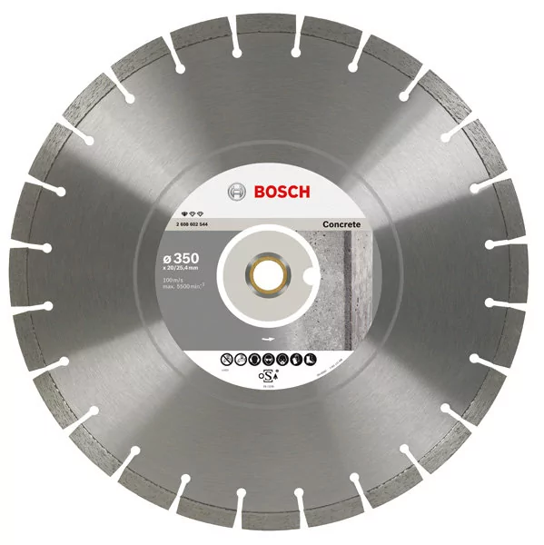 Bosch Diamentowa tarcza tnąca Professional for Concrete 350 x 20 00+25 40 x 2 8 x 10 mm 2608602544 Średnica 350 mm 1 szt