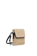Portfele - Desigual MONE_Half Logo Raffia_V, Bi-Fold Wallet Women's, 12, Kolor biały, 12 - miniaturka - grafika 1