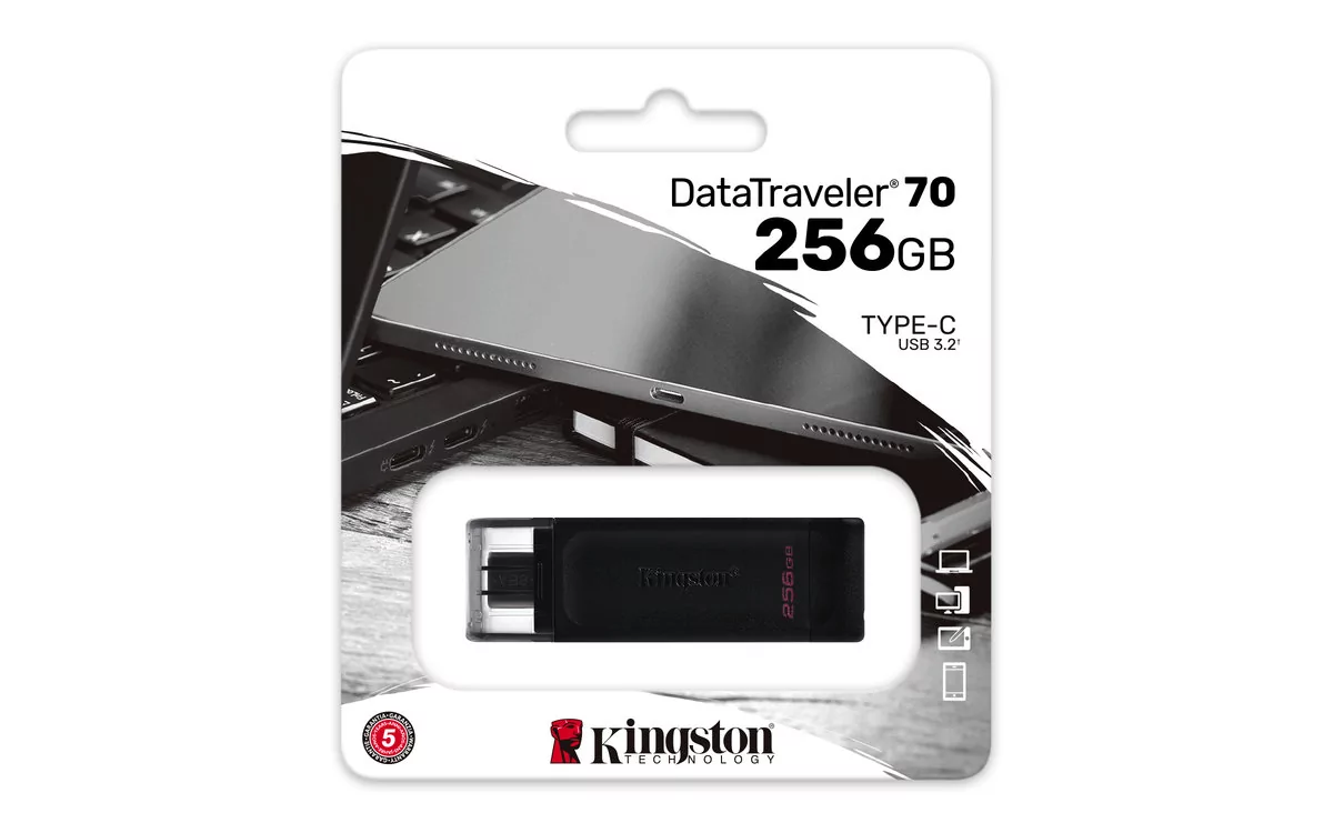 Kingston 256GB USB-C 3.2 Gen 1 DataTraveler 70