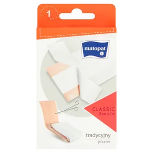 Plaster Classic tkaninowy z opatrunkiem do cięcia 8cm x 1m - 1 szt. - Apteczki i materiały opatrunkowe - miniaturka - grafika 1