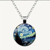 Łańcuszki - Naszyjnik łańcuszek Gwiaździsta noc Van Gogh - miniaturka - grafika 1