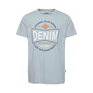 Koszulki męskie - Blend Męski T-shirt T-shirt, 164010/Dusty Blue, L, 164010/Dusty Blue, L - grafika 1
