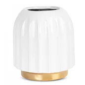 Wazony i flakony - Wazon EUROFIRANY Mona 20 x 22 cm Biało-złoty - miniaturka - grafika 1