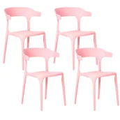Fotele i krzesła ogrodowe - BELIANI Zestaw 4 krzeseł ogrodowych GUBBIO Różowy - miniaturka - grafika 1