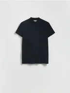 Koszulki męskie - Reserved - Bawełniany t-shirt slim fit - czarny - miniaturka - grafika 1