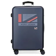 Walizki - Pepe Jeans Aidan walizka, średniej wielkości, niebieska, 46 x 65 x 23 cm, twardy plastik, boczne zamknięcie łączone, 56, 3,22 kg, 4 koła - miniaturka - grafika 1