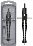 Przybory szkolne - Faber-Castell Cyrkiel W Etui Grip + Rysiki Czarny - miniaturka - grafika 1