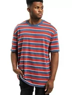 Koszulki męskie - Urban Classics Yarn Dyed Oversized Board Stripe Tee T-Shirt męski, Burnedred/Vintage blue., L - miniaturka - grafika 1