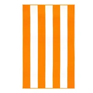 Ręczniki - Ręcznik plażowy 100x160 Neon pomarańczowy biały pasy 380 g/m2 frotte 7954/10 - miniaturka - grafika 1