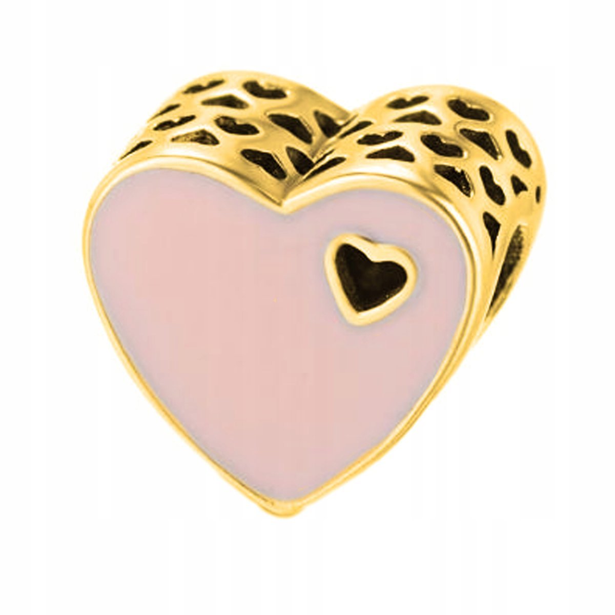 Złoty Charms Serce Serduszko Heart Love Wieczna Miłość SREBRO 925