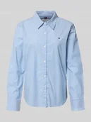 Koszule damskie - Bluzka koszulowa o kroju regular fit z mieszanki bawełny - miniaturka - grafika 1