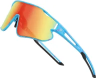 Okulary przeciwsłoneczne - Dziecięce okulary przeciwsłoneczne DUCO UV400 Baseball Sport Cycling Glasses DK268 Blue Black Revo Orange - miniaturka - grafika 1