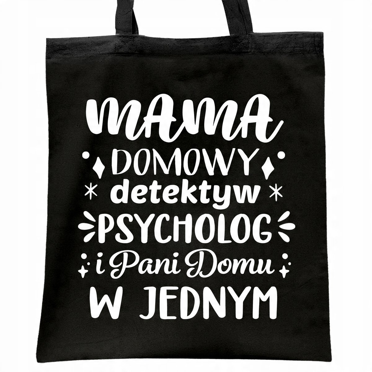 Torba bawełniana czarna na zakupy Dzień Matki Dla Mamy Prezent