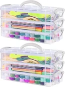 Przyborniki na biurko - Przezroczyste Pudełka Organizer na Biurko 2 sztuki Składane - miniaturka - grafika 1