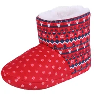 Kapcie damskie - Czerwone, dziecięce papcie/kapcie w świąteczny wzór 29 EU - miniaturka - grafika 1