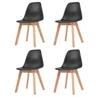 Krzesła - vidaXL Krzesła do jadalni, 4 sztuki, czarne - miniaturka - grafika 1
