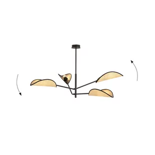 Emibig Vene lampa sufitowa 4-punktowa czarna/rattan 1160/4 1160/4 - Lampy sufitowe - miniaturka - grafika 3