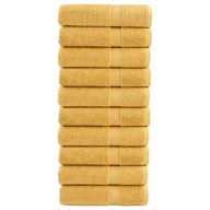 Ręczniki - vidaXL Ręczniki kąpielowe, premium, 10 szt., złote, 70x140 cm, bawełna - miniaturka - grafika 1