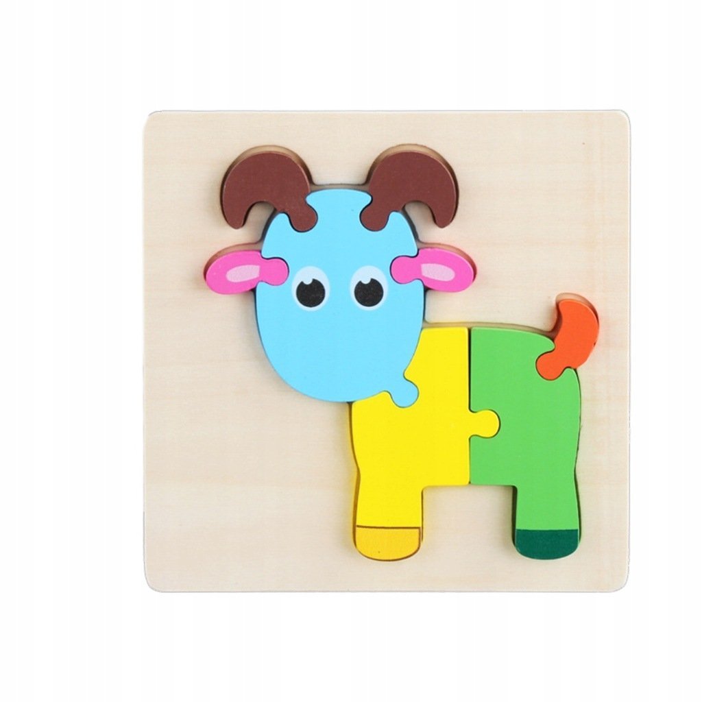 Układanka drewniana KÓZKA dla dzieci puzzle EDUKACYJNA 8 elementów