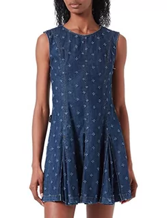 Sukienki - Love Moschino Damska sukienka bez rękawów, z modelowanym szwem, niebieska, rozmiar 38, niebieski, 38 - grafika 1