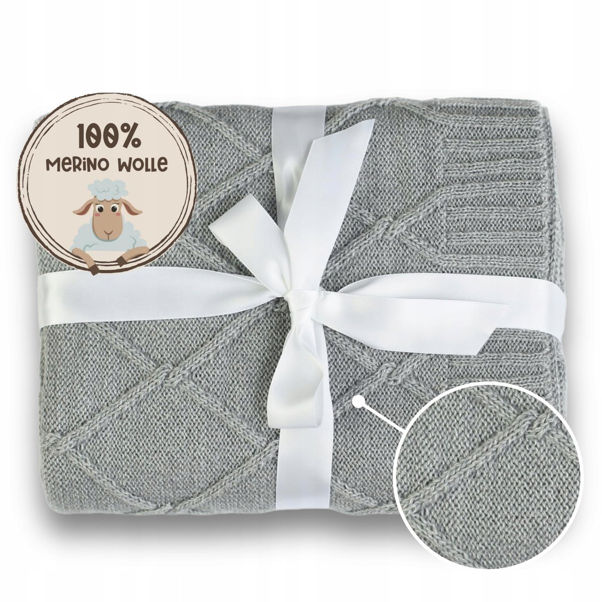 MIRARI Kocyk Dla Niemowląt 100 Merino 75x100cm Prezent