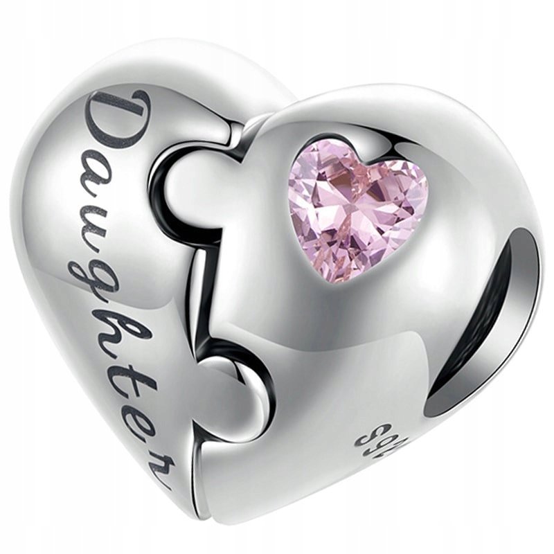 Charms Zawieszka Charms Serce Zestaw Mama i Córka Srebro 925 Charmsy Trusky